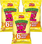 Generic Crisps Bundle with Walkers Monster Munch Roast Beef Multipack Snacks 6x20g (3 Pack)