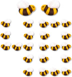Edible Bee Cupcake Toppers, 48 pcs Bee Sprinkles, Royal Icing Bee for Cupcakes, Cakes, Macarons, Cakesicles, Perfect for Baby Shower, and Bee Themes