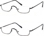 Half Reading Glasses, Half Lens Frame Metal Readers for Women Men
