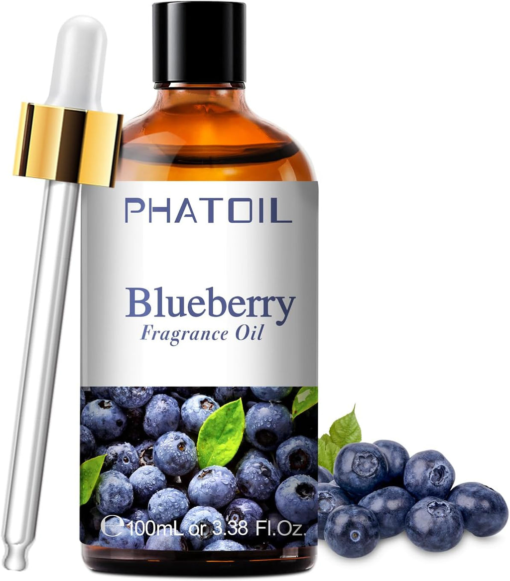 PHATOIL 3.38FL.OZ Blueberry Fragrance Oils for Aromatherapy, Essential Oils for Diffusers for Home, Perfect for Diffuser, Yoga, Skin Care, DIY Candle and Soap Making - 100ml