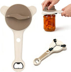 Stainless Steel Jar Opener for Seniors with Weak Hands, Manual Bottle and Can Lid Opener Gripper, Heavy Duty Kitchen Gadget for Mason Jars & Glass Bottles, Non-Slip Grip