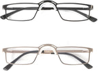 Reading Glasses Metal Thin nose Frame Spring Hinge Readers for Men Eyeglasses No nose support Design