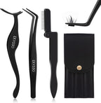 Lash Applicator Tools Set, 3-IN-1 Lash Cluster Tweezers for DIY Individual Eyelash Clusters Tools with Case, Comfort Grip for Precise DIY Eyelash Extension