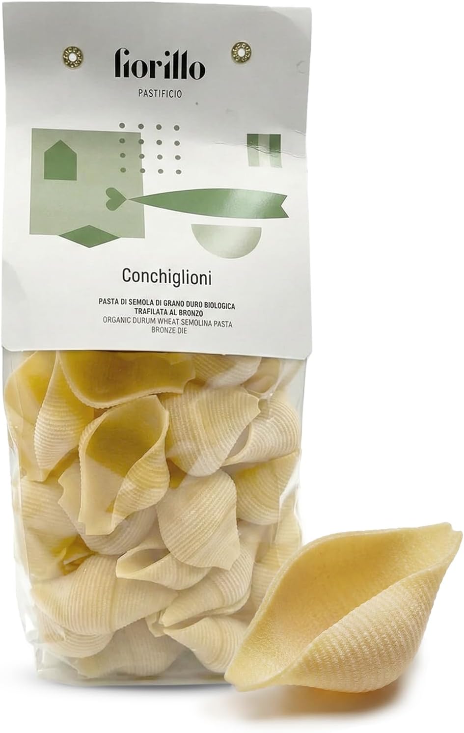 Life Plus Style Gourmet Fiorillo Conchiglioni Pasta Durum Wheat Semolina 500g (1.1 lb) Jumbo Pasta Shells for Stuffing