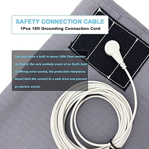 NIULAFR Grounding Sheet, 27"x52" Flat Grounding Sheet with 15ft Grounded Cord, Earth Connected Grounded Bed Sheet for Better Sleep, Stress Relief