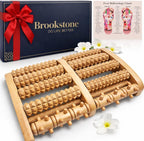 Brookstone Foot Massager for Neuropathy & Plantar Fasciitis Relief - Wooden Foot Roller Massager, Neuropathy Pain Relief for Feet - Mom Gifts for Women Portable for Home or Travel