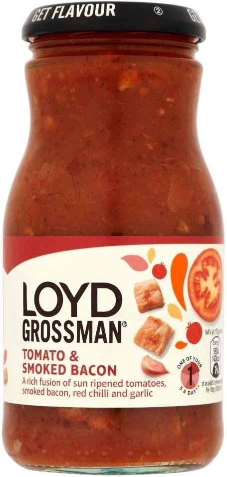 Loyd Grossman Pasta Sauce - Smoky Bacon (350g) - Pack of 2