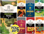 Taylors of Harrogate Coffee Beans (Each Pack 200g). Pick Any 6 from 7+ Flavours Inc. Hot Lava Java, Lazy Sunday, Rich Italian, Latte, Espresso, Cacao Superior Colombia,Brazil Praline Especial and More