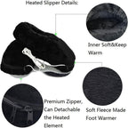 USB Heated Foot Warmers, Heating Slippers, Heating Pads for Feet Keep Warm, Indoor Home Winter (Grey, M)