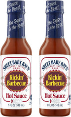 Sweet Baby Ray’s Kickin’ Barbecue Hot Sauce, Bold BBQ Flavor with Spicy Heat, Perfect for Wings, Ribs & Grilling, 5 fl oz Bottles (Pack of 2)