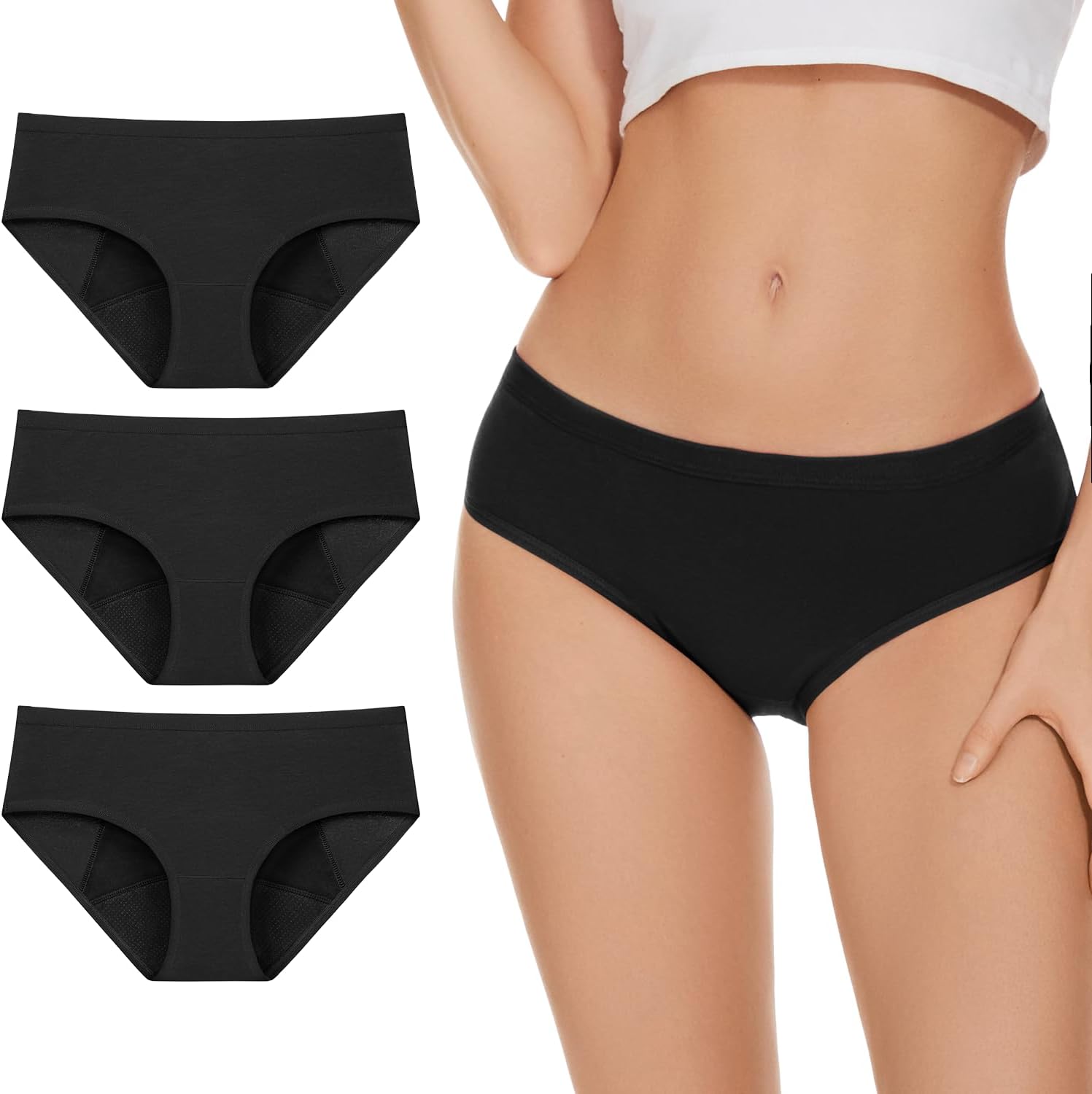 ALLBASE Women's High Absorbency Period Underwear - Leak-Proof & Reusable Menstrual Pants