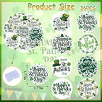36PCS Edible Happy St Patrick’s Day Cupcake Toppers Wafer Paper Four Leaf Clover Cupcake Picks for Happy St Patrick’s Day Irish Theme Baby Shower Birthday Party Cake Supplies
