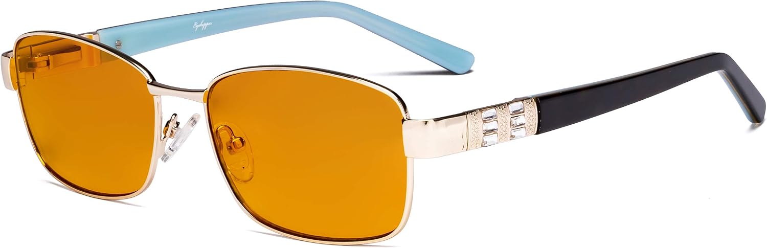 Eyekepper Ladies Blue Light Blocking Glasses - Computer Eyeglasses Women Acetate Temples with Crystals - Reduce Eye Strain