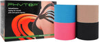 Kinesiology Tape 4 Rolls Multipack, Uncut 5cm x 5m Sports Tape, Strong Adhesive for Muscle Support, Joint Stability & Enhanced Performance (Skin, Blue, Pink, Black)