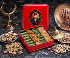 Hafiz Mustafa 1864 Istanbul Baklava Pastry Box - Baked Baklava Dessert Snacks Made from Fresh Phyllo Dough Sheets, Pistachio, Hazelnut, Walnut - Turkish Sweets Tray Gift Ideas for Birthday, Christmas