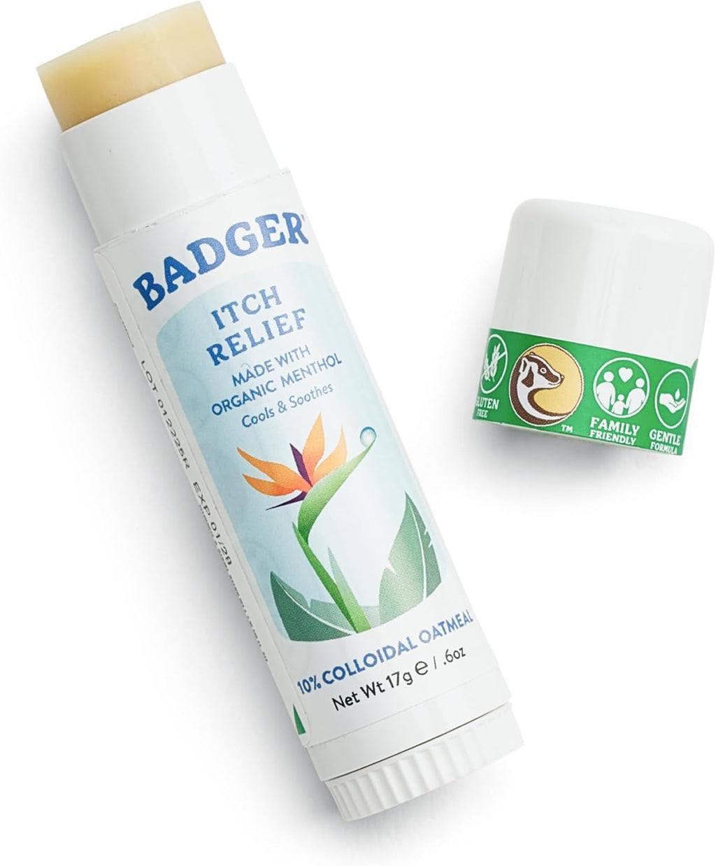 Badger Bug Bite Itch Relief Stick, Natural & Organic Anti Itch Cream for Bug Bites, Rashes & Poison Ivy, Fast Itchy Skin Relief After Bite, Works Great, Smells Great, Easy to Use, .6 oz