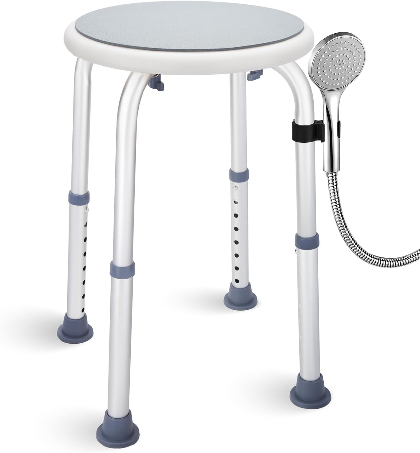 Adjustable Bath Seat, Bathroom Bathtub Shower Chair Stool for Elderly and Disabled, Seniors Tub Transfer Bench for Inside Shower (Grey, Basic Version)