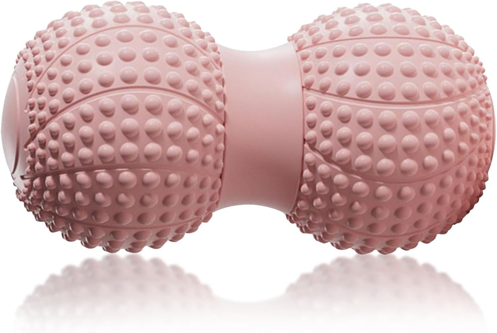 Peanut Massage Ball for Deep Tissue, Trigger Point Therapy, Myofascial Release – Double Lacrosse Foam Roller for Back, Neck, Foot, Muscle Relief, Yoga & Physical Recovery (Pink)
