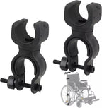 2 Pack Black Durable Walking Stick Holders, Cane Holder, Wheelchair Accessories, Walking Stick Folder for Mobility Scooter, Crutch Holder Cane Accessories, Bicycle Flashlight Rack