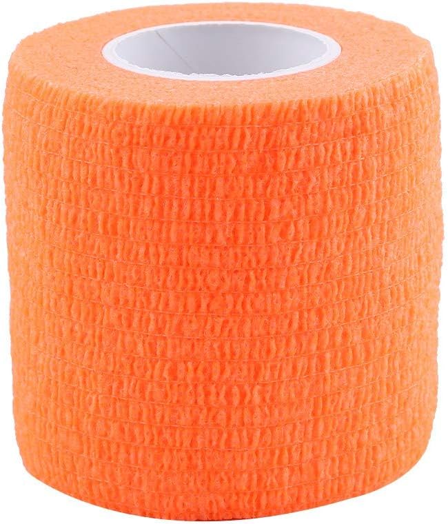 Self Adhesive Bandage,Fydun 5 Rolls/Set Self Adhesive Bandage Tape Finger Joints Wrap Sports Care(Orange)