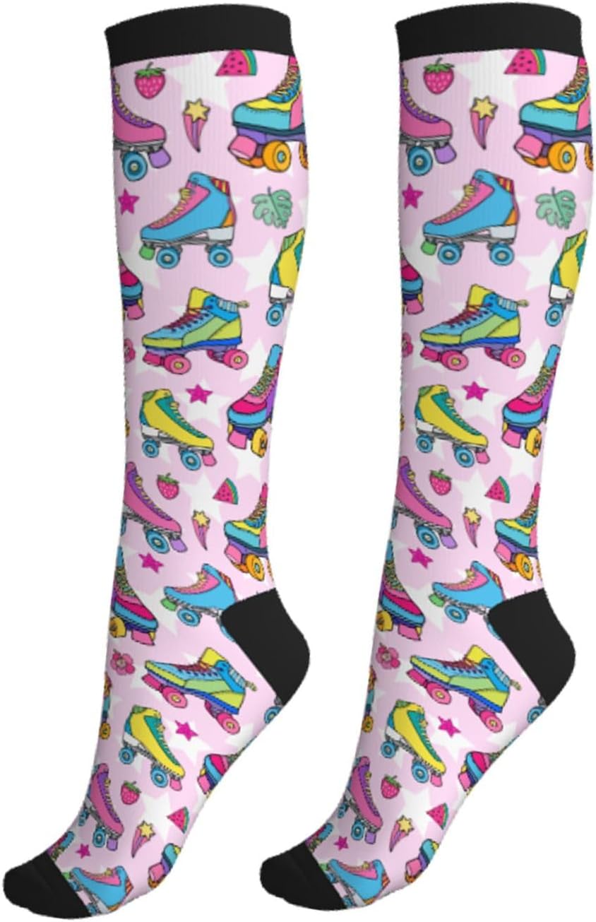Tie Dye Compression Socks Knee High Support Socks For Women Men Running Athletic Hiking