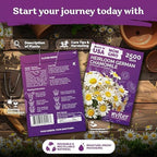 KVITER 2,500 German Chamomile Seeds for Planting (Matricaria Chamomilla/Recutita) – Heirloom & Non-Gmo Medicinal Herb Seeds, Flowers for Remedies & Chamomile Tea Organic – Indoors/Outdoors Herb Garden