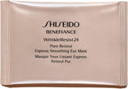 Shiseido Benefiance WrinkleResist24 - Pure Retinol Express Smoothing Eye Mask - 12 Sets of Two Eye Masks - Reduces Appearance of Wrinkles in 15 Minutes
