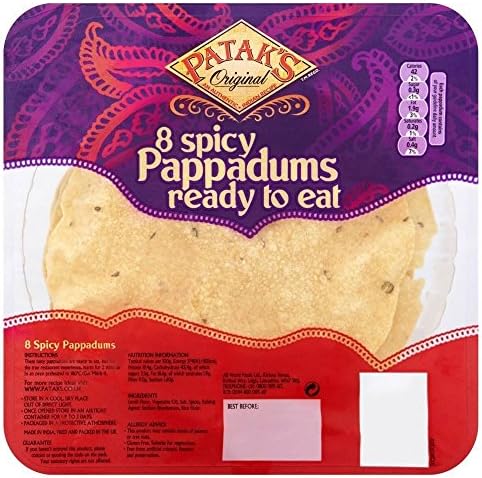 Patak's Spicy Ready to Eat Pappadums (8 per pack - 60g)