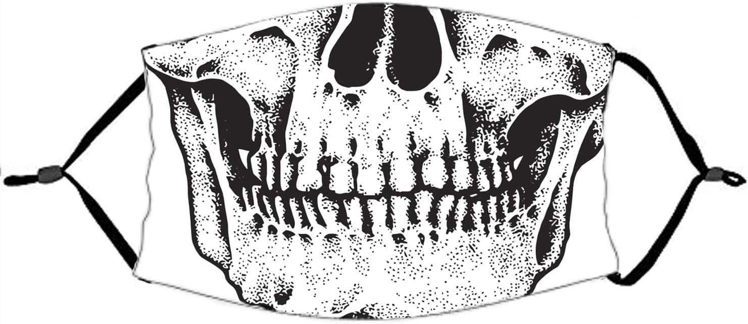 M-YOUNG Skull Face Reusable Balaclava Facial Decorations Bandanas Lightweight Funny Skeleton Scarf for Women and Men