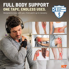 KT Tape, Original Cotton, Elastic Kinesiology Tape, Everyday Muscle and Joint Support, Daily Pain Relief, 20 Count, 10” Precut Strips, Blue