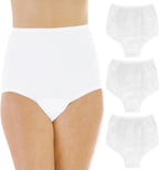 Wearever Women's Cotton Comfort Incontinence Panties for Bladder Control with Regular Absorbency - Reusable & Washable Leak Proof Underwear 150 ml (Pack of 3) (White) (L) (Fits Hip Sizes: 41-42")