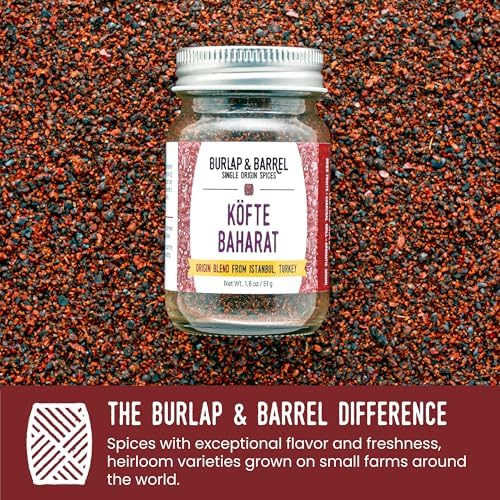 Burlap & Barrel Kebab - Köfte Baharat - Savory and Bright Grilling Blend - Kebab Spice, Turkish Kebab - As Seen on Shark Tank - 1.8 oz Glass Jar