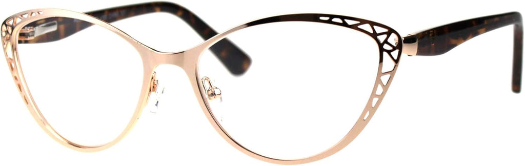 PASTL Womens Reading Glasses Magnified Readers Cateye Frame Spring Hinge