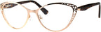 PASTL Womens Reading Glasses Magnified Readers Cateye Frame Spring Hinge