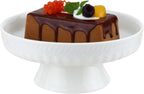 EIKS Ceramic Footed Bowl Display Stand Plate for Serving Fruit Salad Nuts Desserts Ice Cream Pudding (Dia. 8-inch)