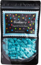 Turquiose Blue Gummy Bears Sugared, 1.3 Pound Resealable Bag, Blue Candy, Blueberry Flavored, The Hampton Popcorn & Candy Company