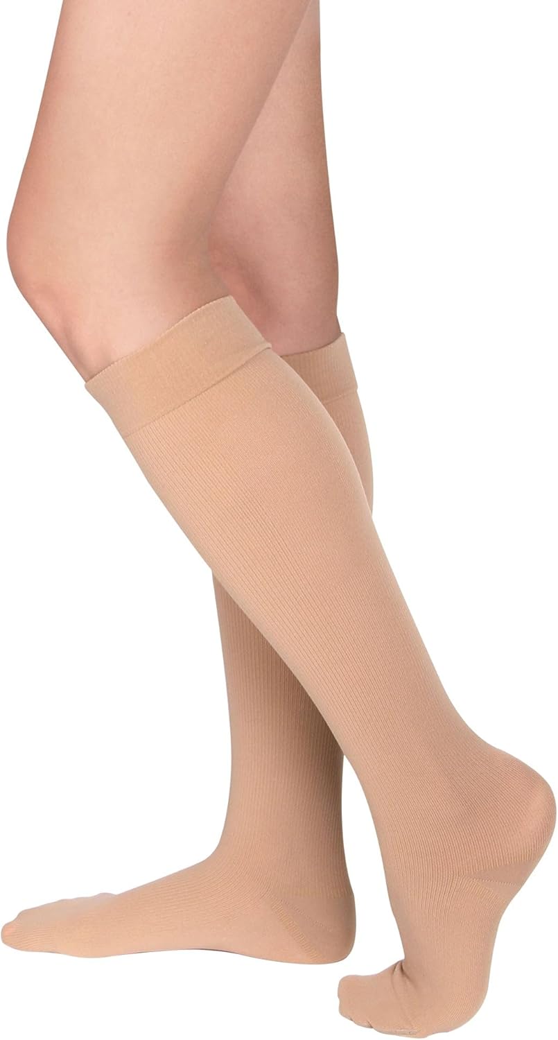 Compression Socks for Women & Men - 20-30 mmHg Compression Stockings - Closed Toe Knee High Stocking for Circulation, Varicose Veins, Swelling, Edema - Medical Grade Compression Socks