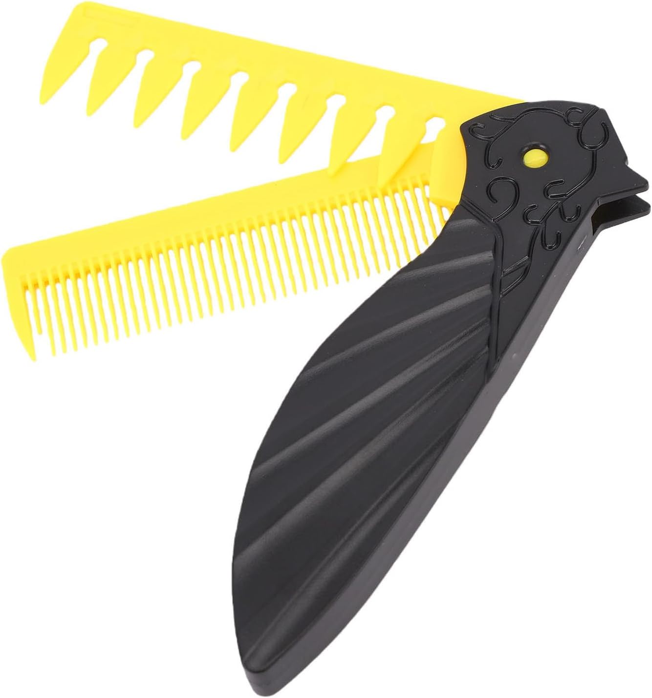 BRRNOO Folding Comb for Men, 180 Degree Foldable Hair Comb with Wide and Fine Teeth, Dual Function Design for Hair and Beard Care, Portable Pocket