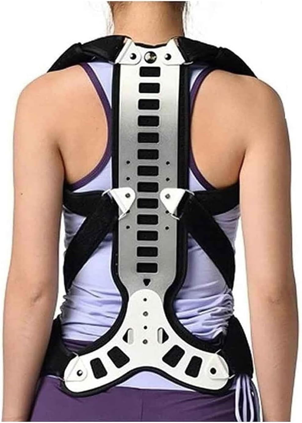 Spine Back Support Brace Posture Correctors For Men Women Teenager Adjustable Metal Straps Shoulder Neck Clavicle Lumbar Support Straightener(Large)