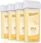 Roll on Hair Removal Wax Refill Cartridge for Women Men Milk Roller Waxing Depilatory for Legs Arms at Home 4 Pack
