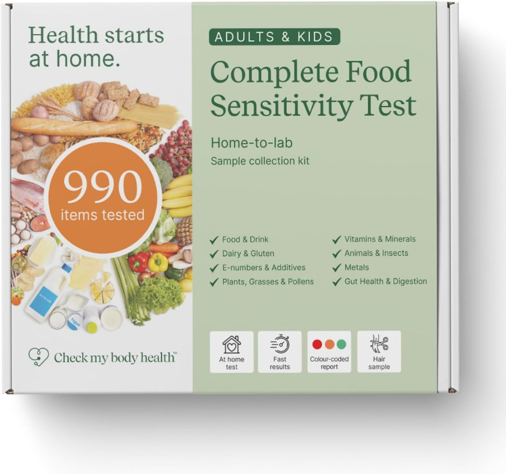 Check My Body Health 990 Items Complete Food Sensitivity Test Kit for Adults and Kids – Non-Invasive Food Intolerance Test Kit – At-Home Hair Sample Bioresonance Testing with Results in 3–5 Days