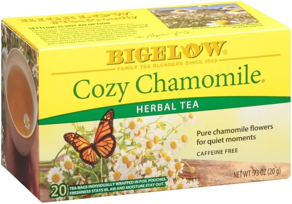 Bigelow Tea Cozy Chamomile Herbal Tea, Caffeine Free Tea with Chamomile Flowers, 20 Count Box (Pack of 6), 120 Total Tea Bags