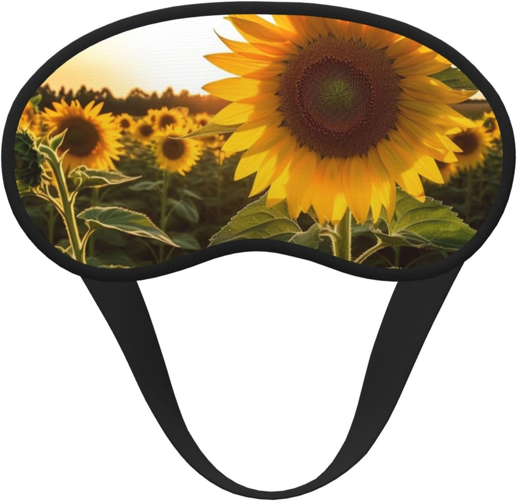 Sunflowers Sleep Mask for Women Men Eye Mask for Sleeping Light Blocking Sleeping Mask with Elastic Strap Blindfold for Flight Nap Soft Breathable Travel Eye Cover for Side Sleeper