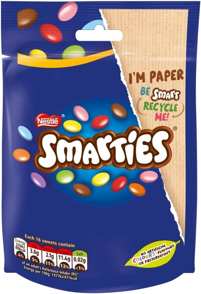 Smarties Milk Chocolate Sharing Bag 105g (Pack of 1)