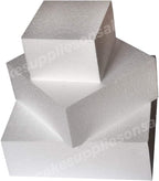 6" Square Cake Dummy 4" High Foam Cake Dummies Polystyrene Circle Dummy for Wedding Birthday Cakes Crafting Modeling Art Project Displays