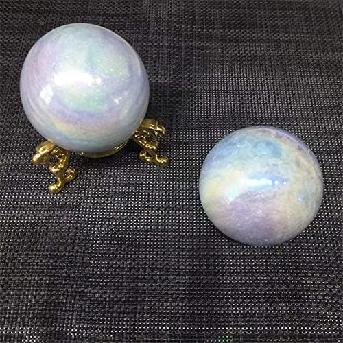 Meditation Home Natural Crystal Sphere Angel Aura Quartz Healing Celestite Stones Ball Gemstones for Decoration (Size : 5-6mm)