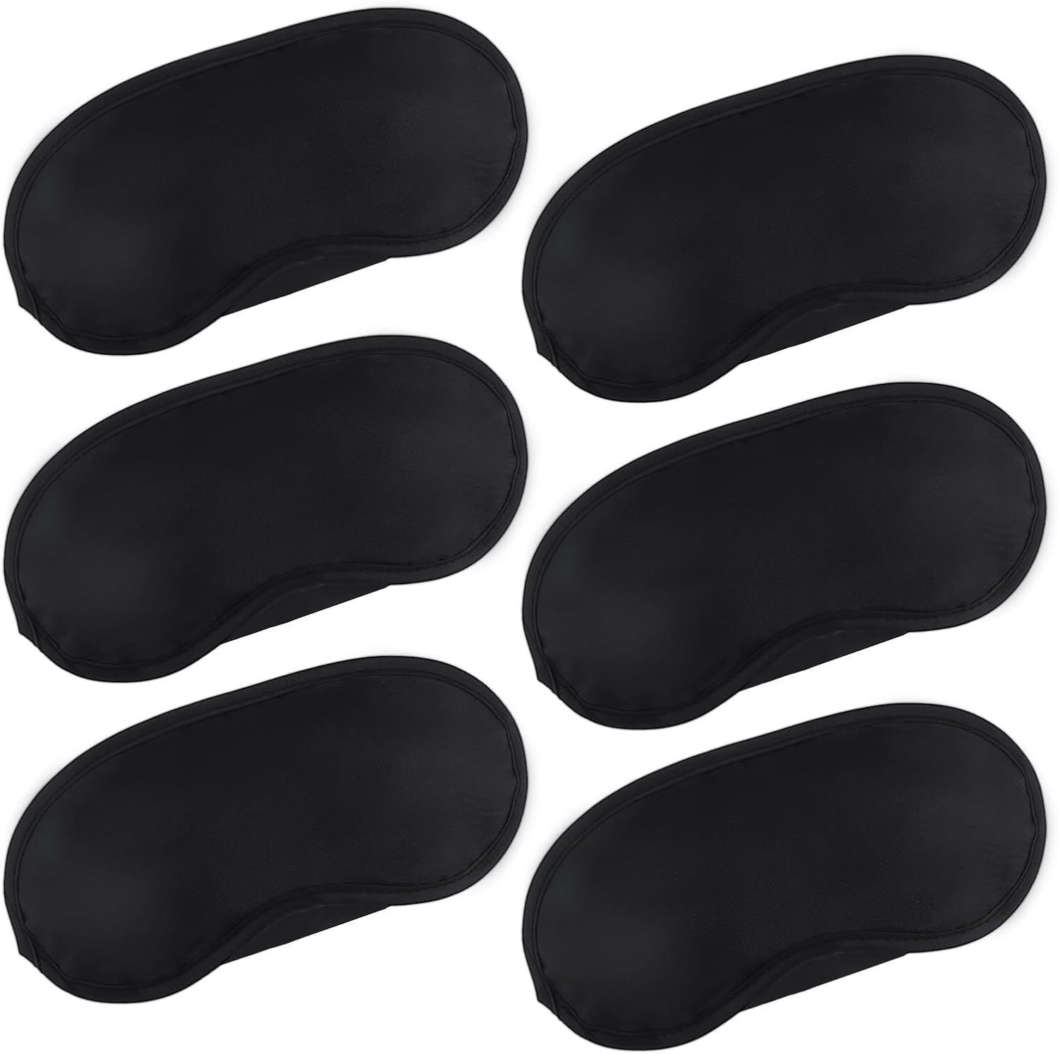 6 Pcs Eye Mask Sleep Masks Bulk Soft Breathable Blackout Eye Cover for Side Sleeper, Black Blindfold Sleeping Mask with Adjustable Straps for Travel Blindfold Meditation Nap Women Men Kids