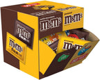 M&M'S Milk Chocolate & M&M'S Peanut Fun Size Candy Individually Wrapped Milk Chocolate Variety Pack Pantry Cube Easy Open and Close Dispenser for Convenient Snacking, 50 Ct Bulk Box