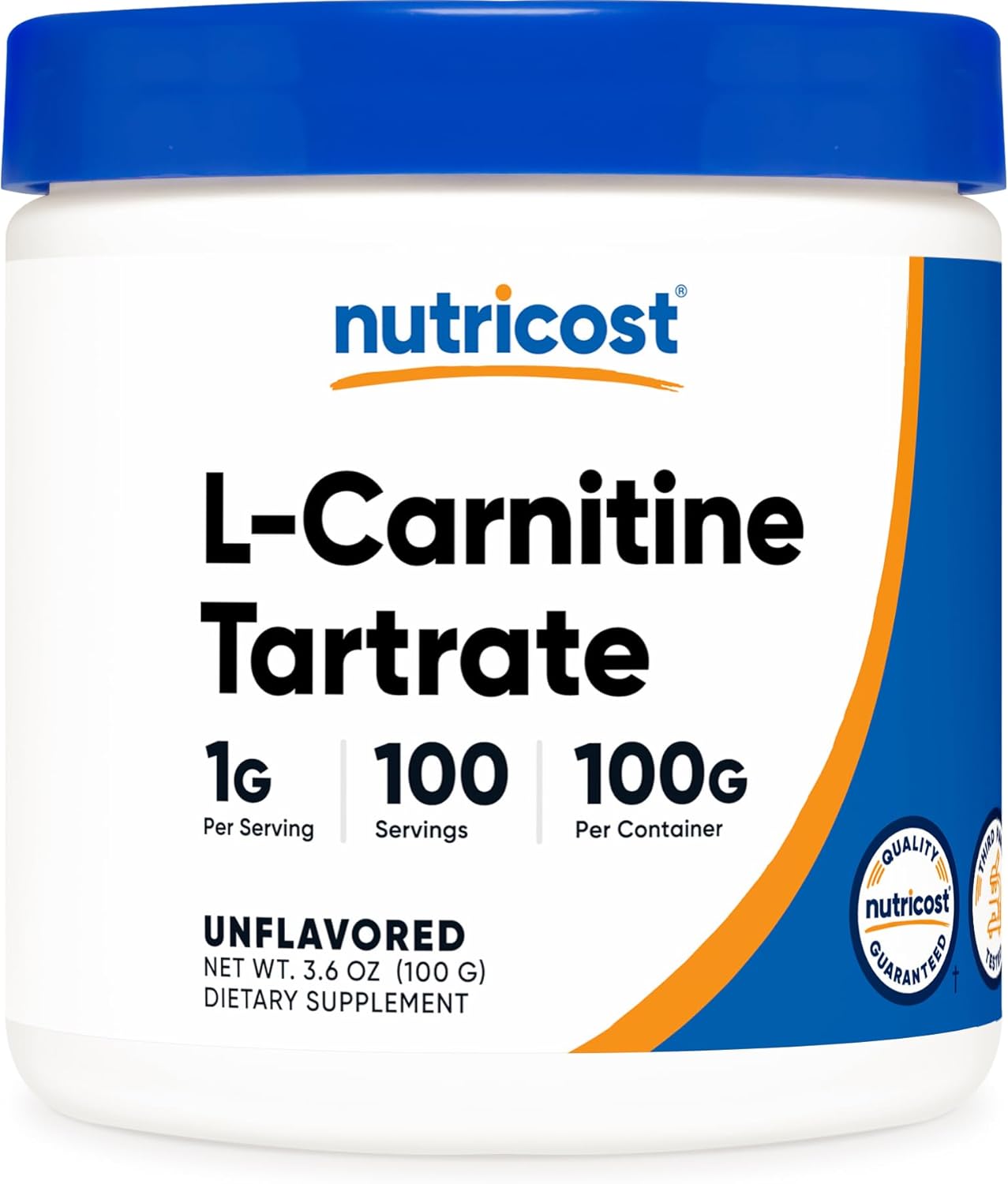 Nutricost L-Carnitine Tartrate Powder (100 Grams) - 1 Gram per Serving; 100 Servings