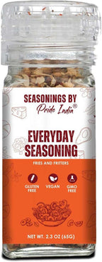 Pride of India Everyday Seasoning | Tangy Spicy All Purpose Mix for Chicken Vegetables Mushrooms Fritters | Non-Bioengineered Vegan Gluten Free | Convenient Grinder Cap Jar - 2.3 oz (65 gm)